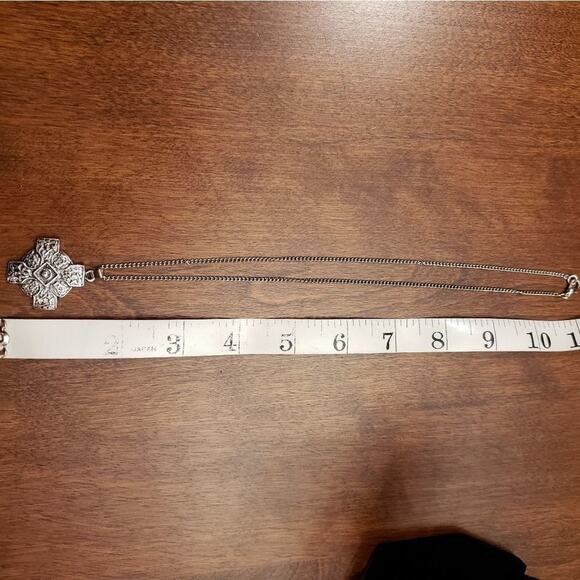 SILVER GOTHIC coptic cross pendent necklace‎ - Picture 3 of 4